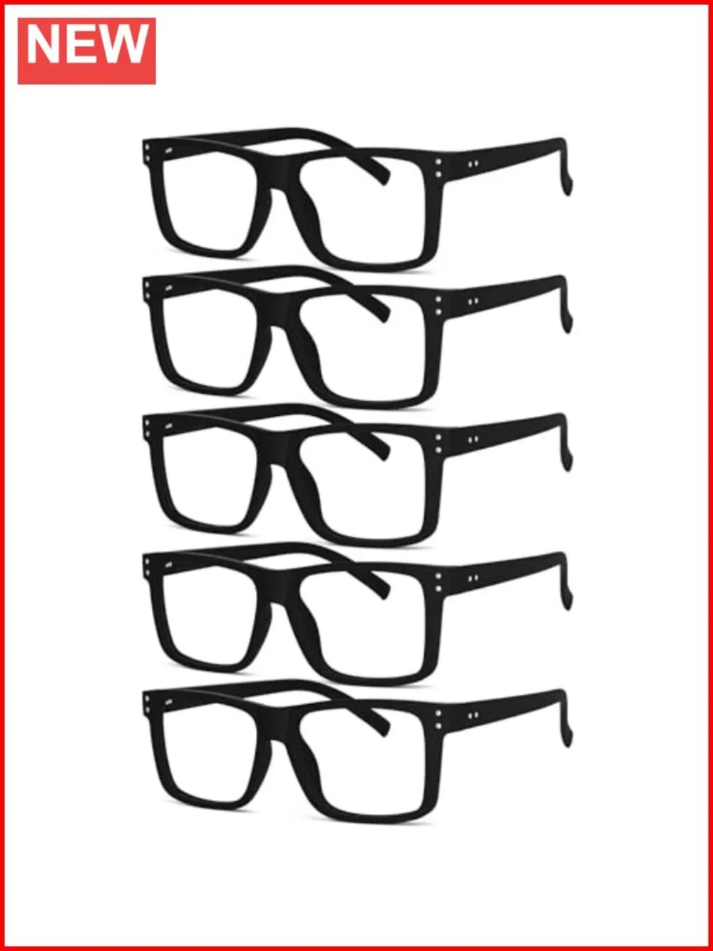 Oversized Reading Glasses 1.5x for Men Women 5 Pack Spring Hinge
